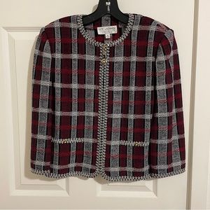 ⭐️ St. John collection wool blazer, red and black size 10